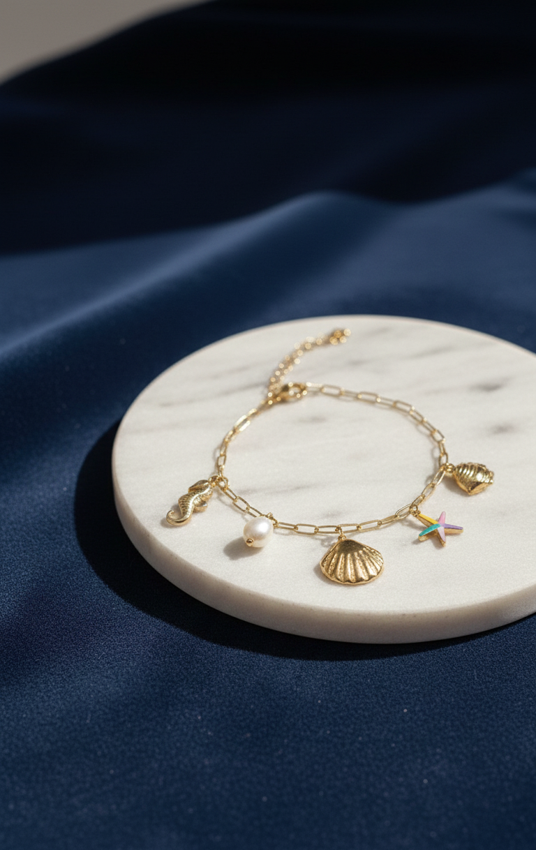Gold Plated Evil Eye Charm Bracelet