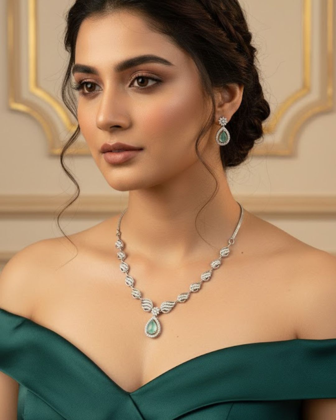 Teardrop AD Necklace & Earrings Set
