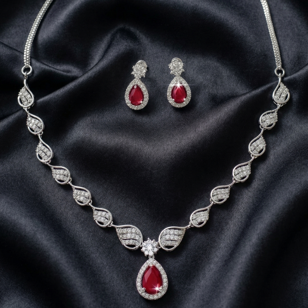 Teardrop AD Necklace & Earrings Set