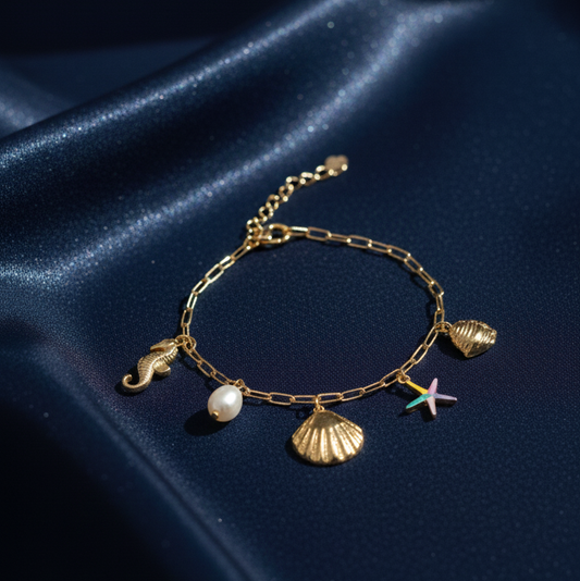 Gold Plated Evil Eye Charm Bracelet