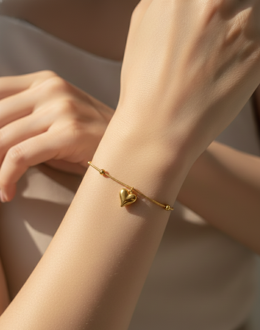 Gold Plated Beaded Satellite Chain Bracelet – Dainty Minimalist Stacking Bracelet