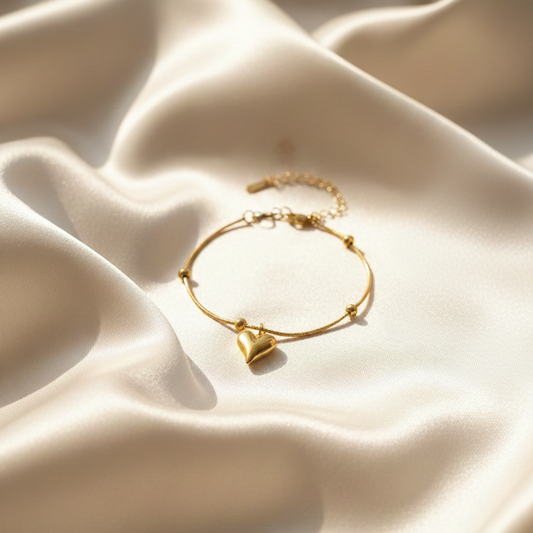 Gold Plated Beaded Satellite Chain Bracelet – Dainty Minimalist Stacking Bracelet