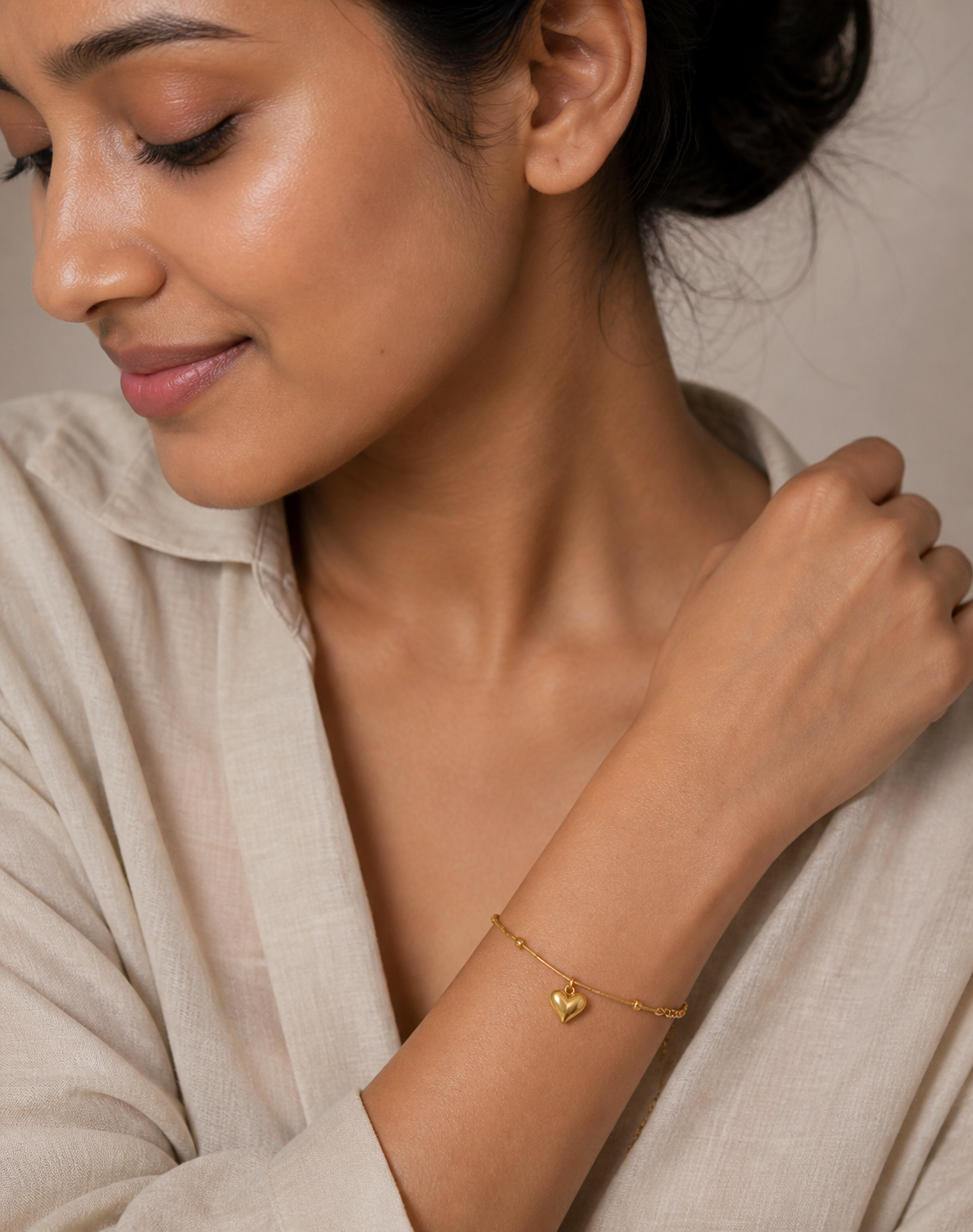 Gold Plated Beaded Satellite Chain Bracelet – Dainty Minimalist Stacking Bracelet