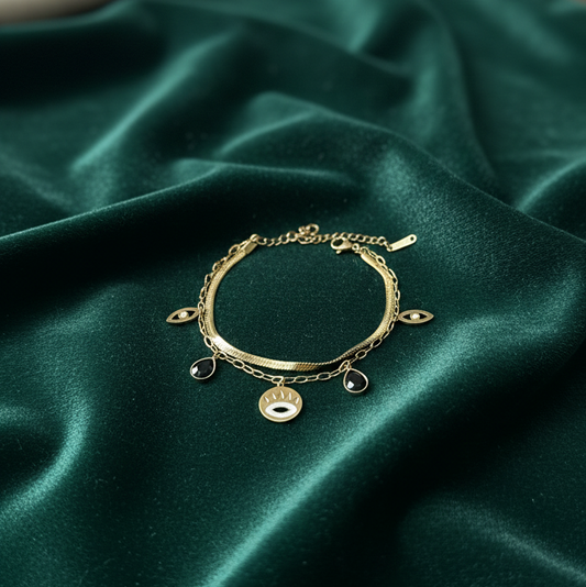 Gold Plated Layered Bracelet Set