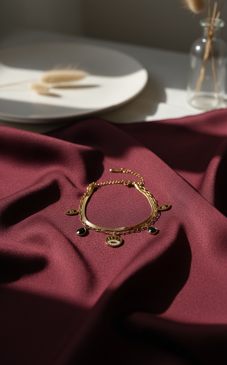 Gold Plated Layered Bracelet Set