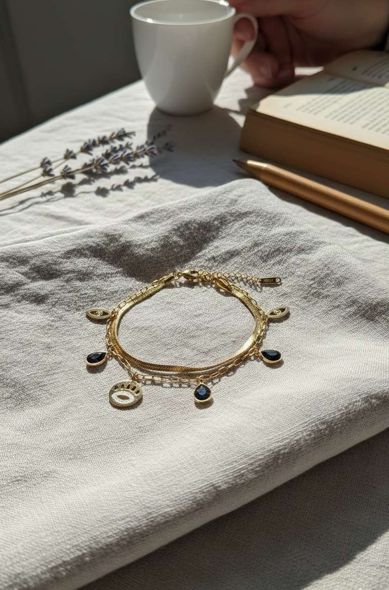 Gold Plated Layered Bracelet Set
