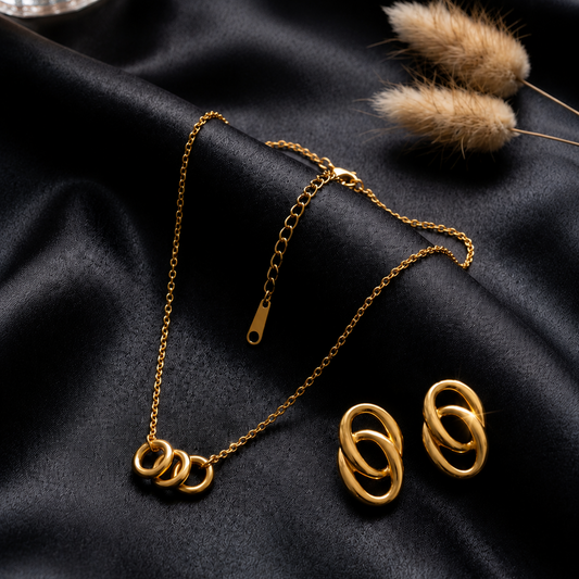 Infinity Loop Necklace & Earrings Set
