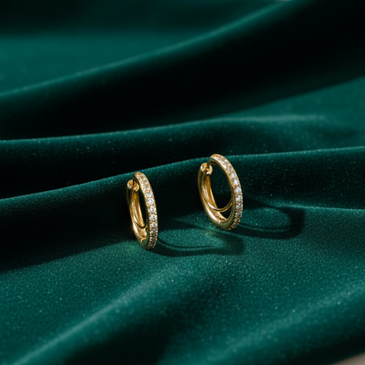 Gold Plated Multi-Strand Ear Crawler Earrings – Dainty Crystal Pave Ear Cuff Wrap – Minimalist Non-Pierced Geometric Climber Earrings for Women