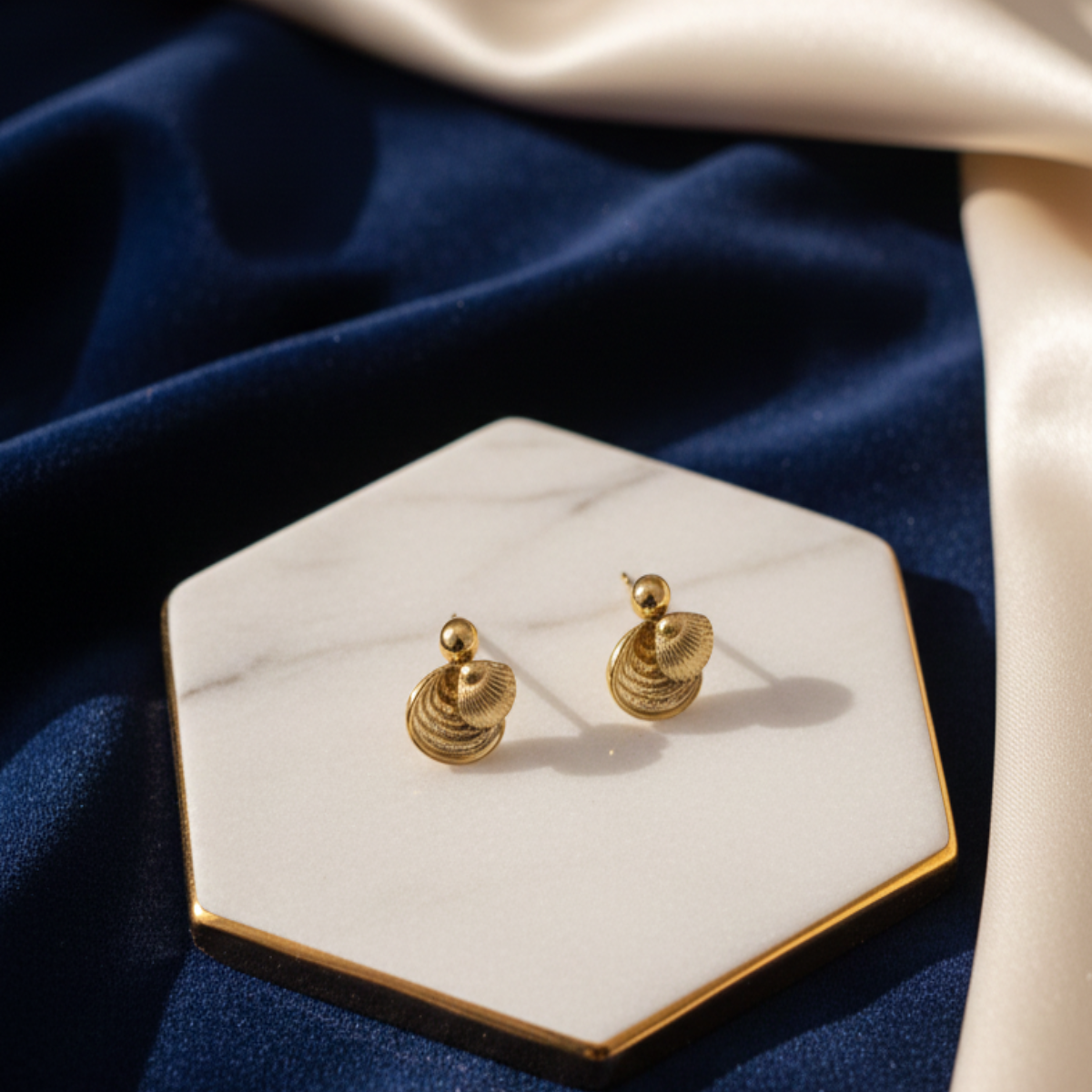Gold Plated Minimal Spiral Stud Earrings
