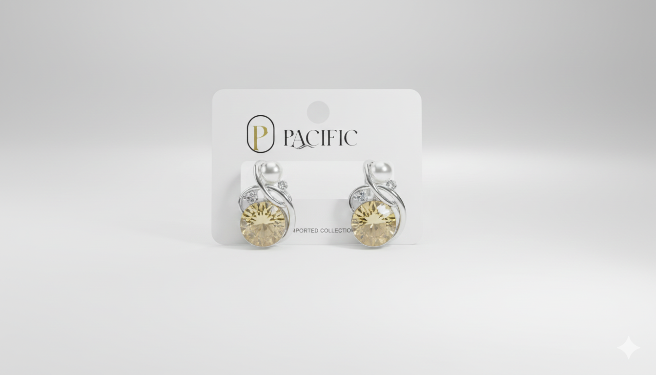 Elegant Stone and Pearl Stud Earrings