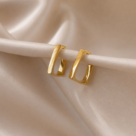 Gold Geometric Hoop Earrings for Women