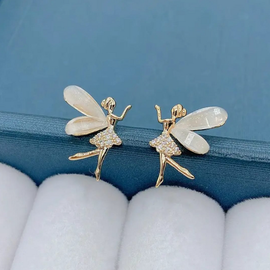 Gold Fairy Stud Earrings for Women
