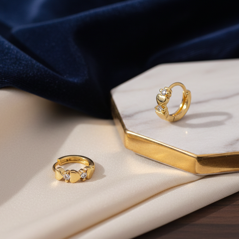 Elegant Gold Crescent Hoop Earrings