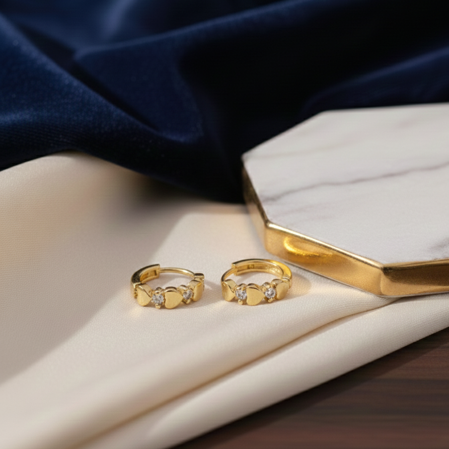 Elegant Gold Crescent Hoop Earrings