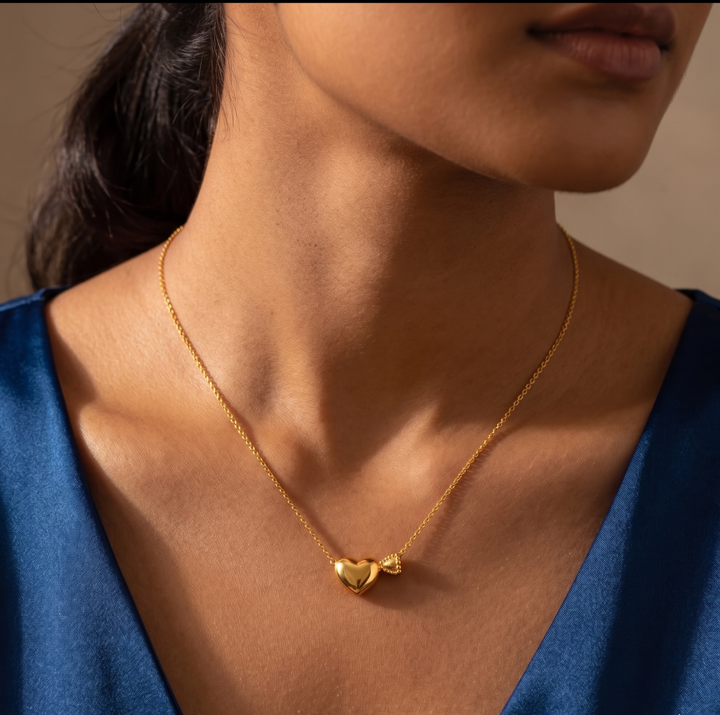 Gold Double Heart Locket Set