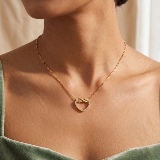 Gold Infinity Heart Necklace
