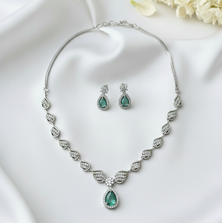 Teardrop AD Necklace & Earrings Set