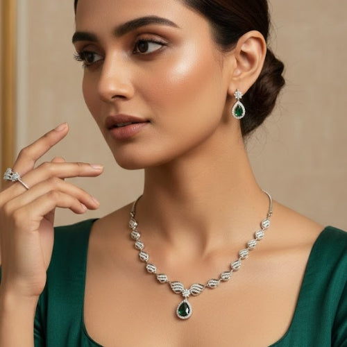 Teardrop AD Necklace & Earrings Set