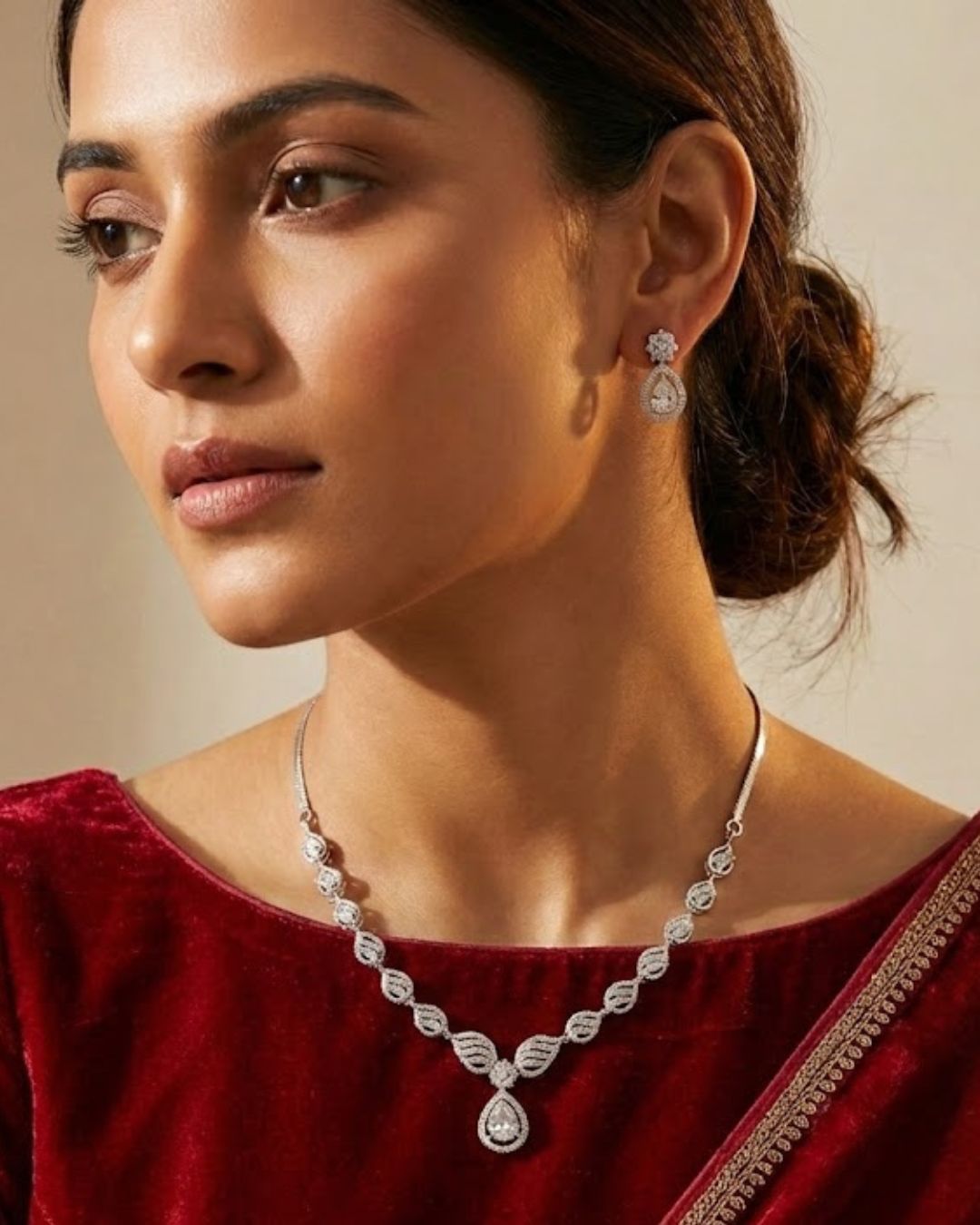 Teardrop AD Necklace & Earrings Set