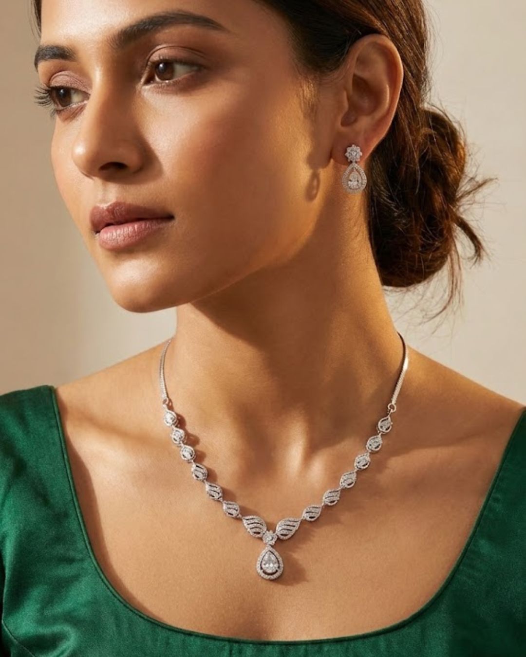 Teardrop AD Necklace & Earrings Set